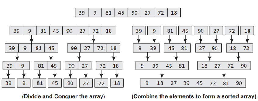 Merge sort algorithm in C with Program sample
