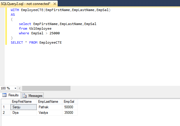 Common Table Expressions (CTE) in Sql server