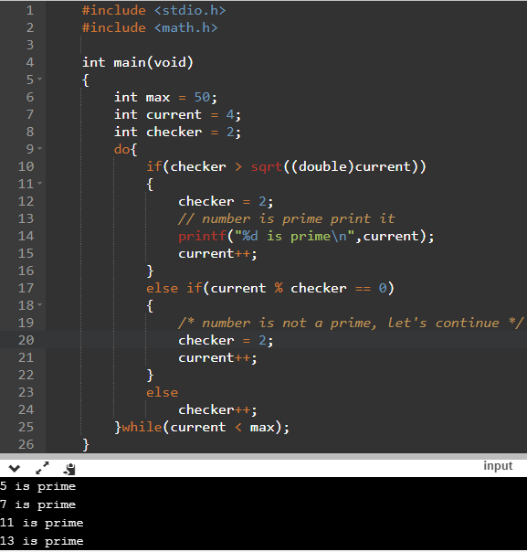 Program to check prime number in C using while loop