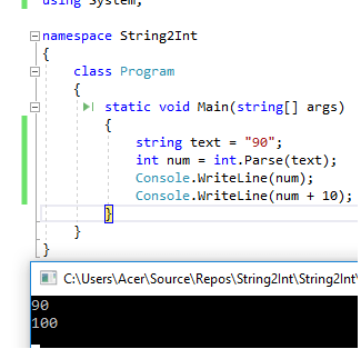 How to convert string to int in C#?